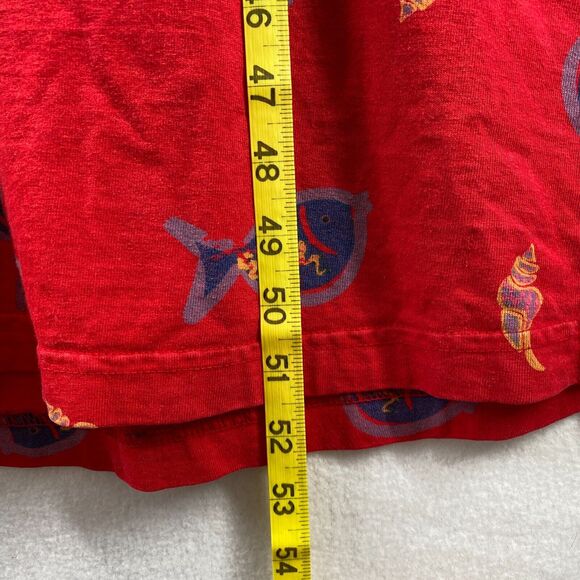 ZIP CODE Dress M Fish Shell Print Popover Maxi Sleeveless Jersey Cotton Red - Picture 13 of 15